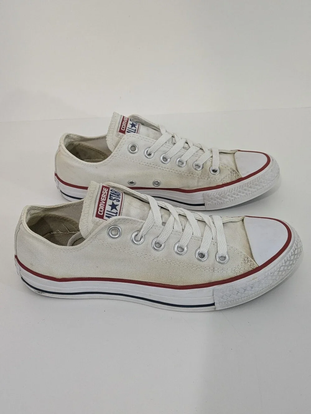 Converse All Star Low Top Sneakers - Size 7 Womens / 5 Mens - White